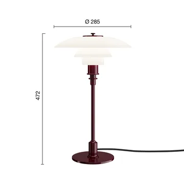 Lampe de table PH 3/2 - Bordeaux glossy - Louis Poulsen