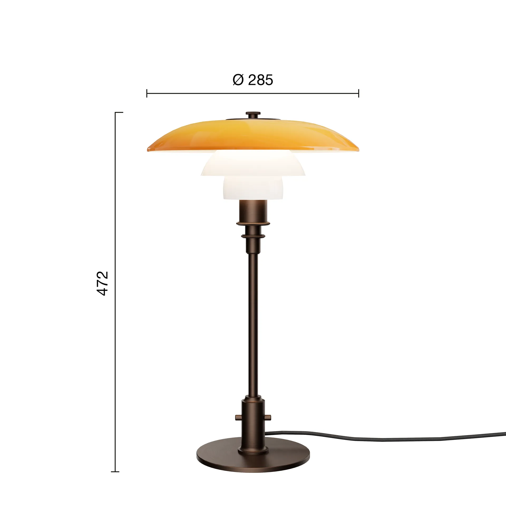 Lampe de table PH 3/2 Centenary Edition, Amber-opal white Louis Poulsen