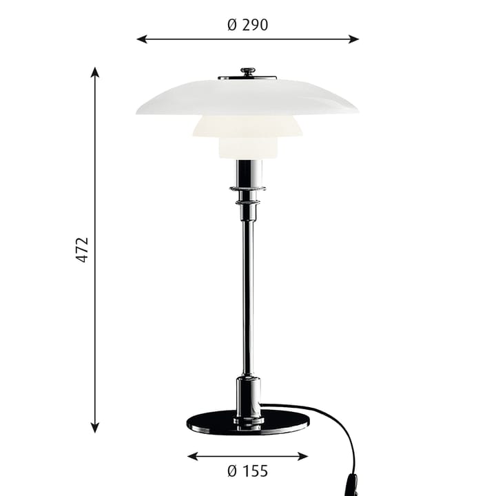 Lampe de table PH 3/2 - Chrome - Louis Poulsen