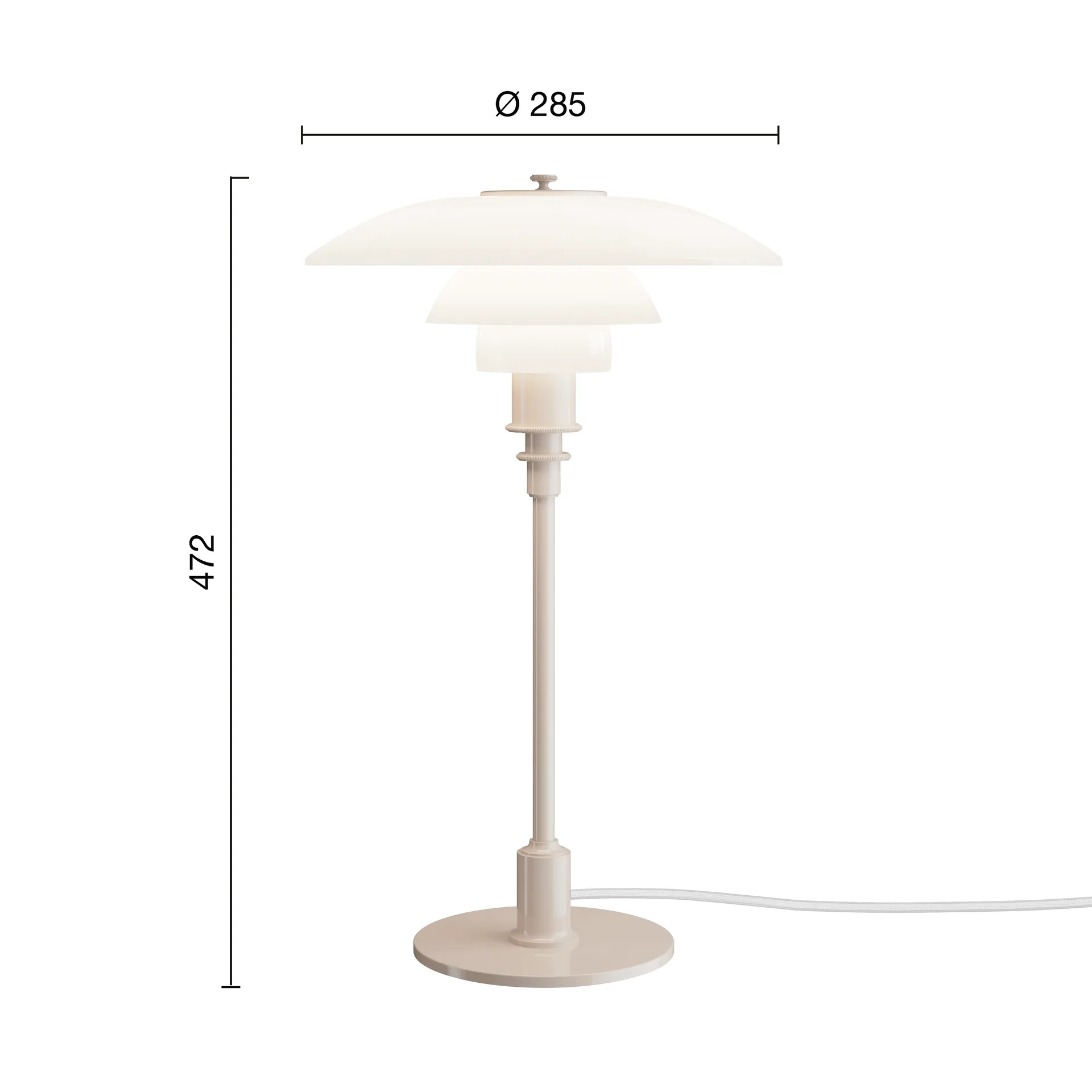 Lampe de table PH 3/2, Glossy beige Louis Poulsen