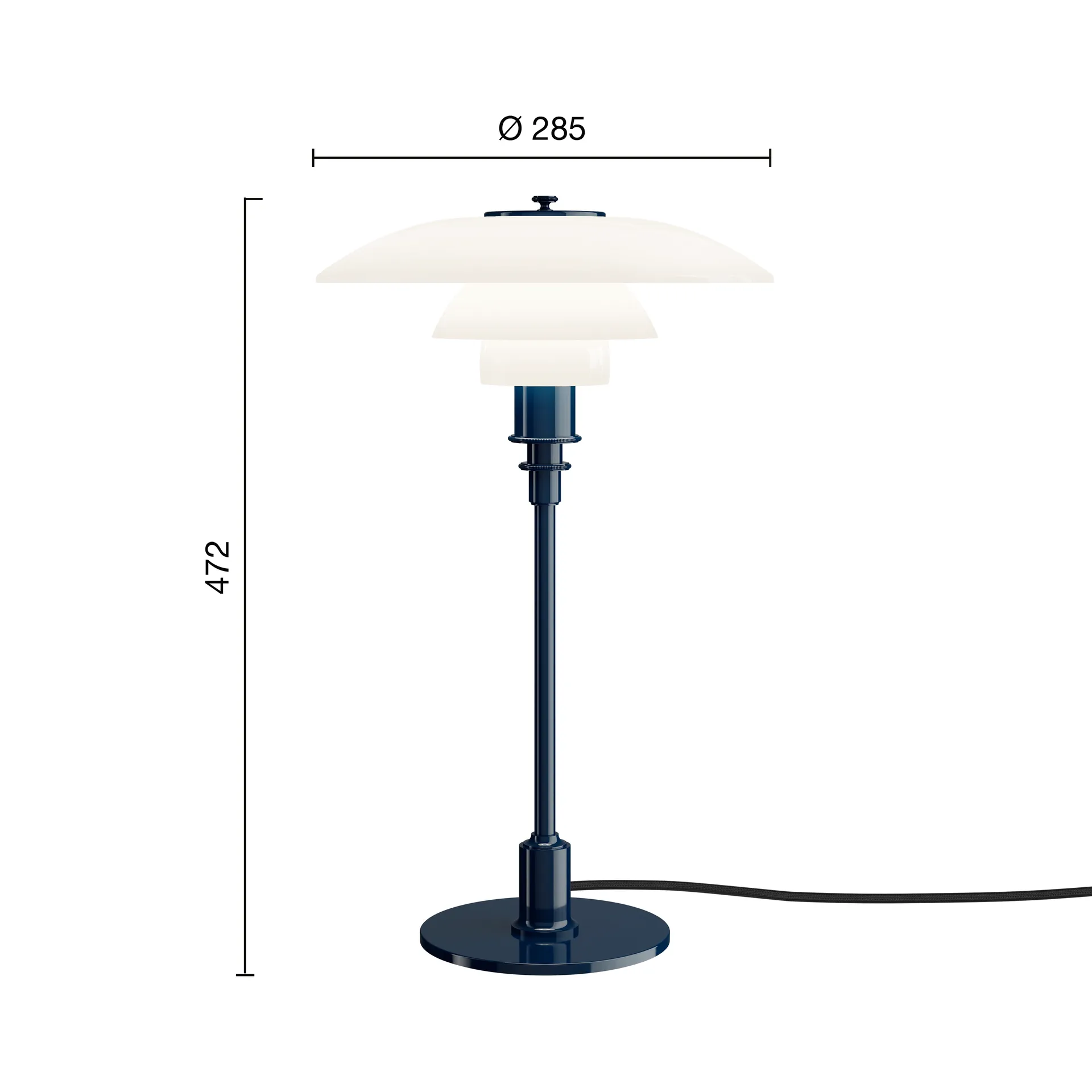 Lampe de table PH 3/2, Glossy deep blue Louis Poulsen