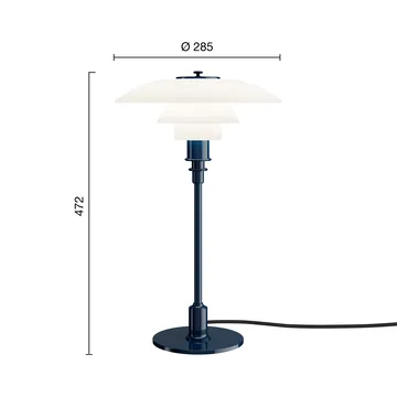 Lampe de table PH 3/2 - Glossy deep blue - Louis Poulsen