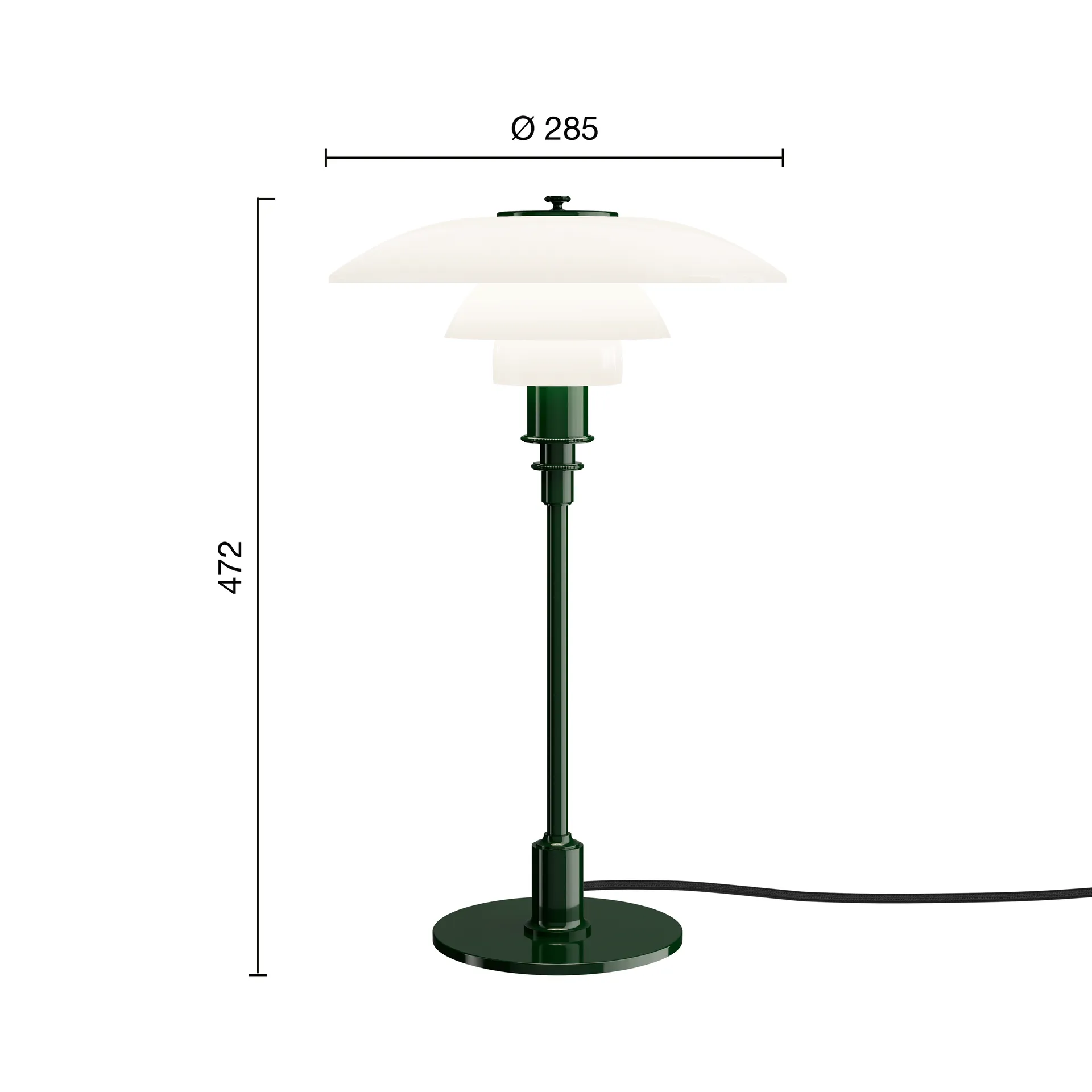 Lampe de table PH 3/2, Glossy deep green Louis Poulsen