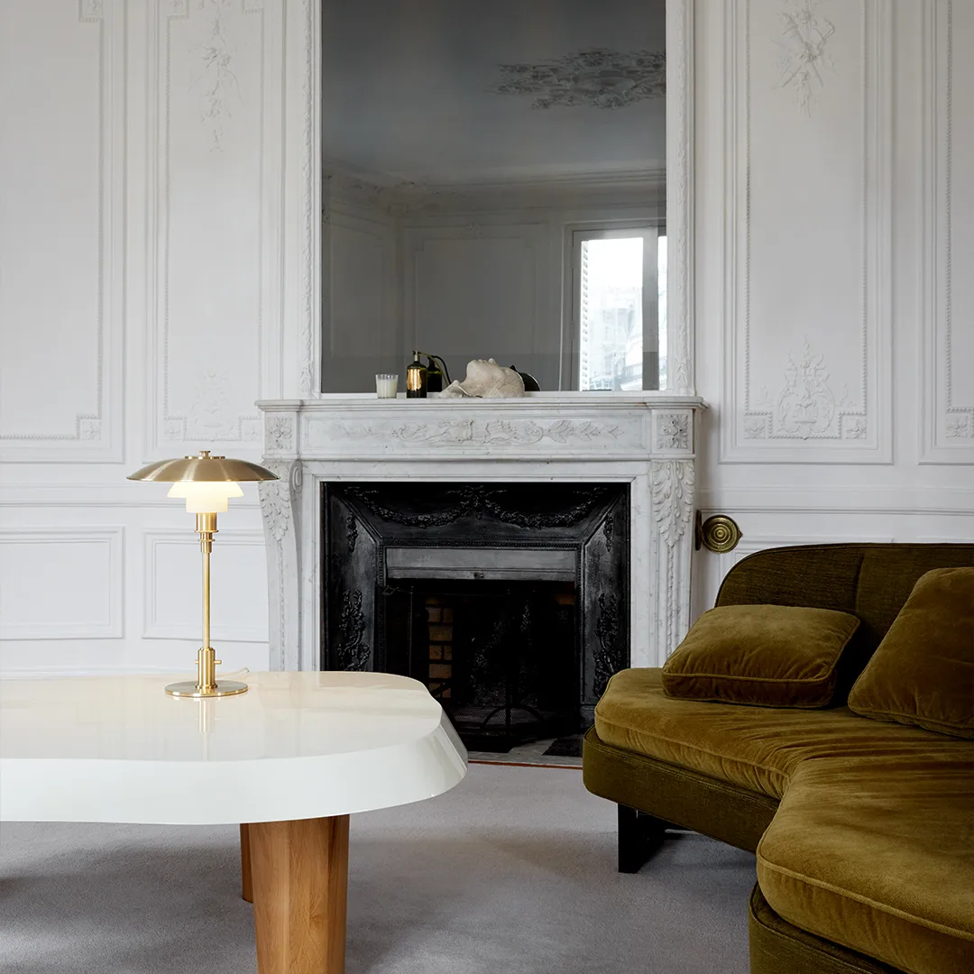 Lampe de table PH 3/2 Limited Edition, Laiton-Verre opale Louis Poulsen