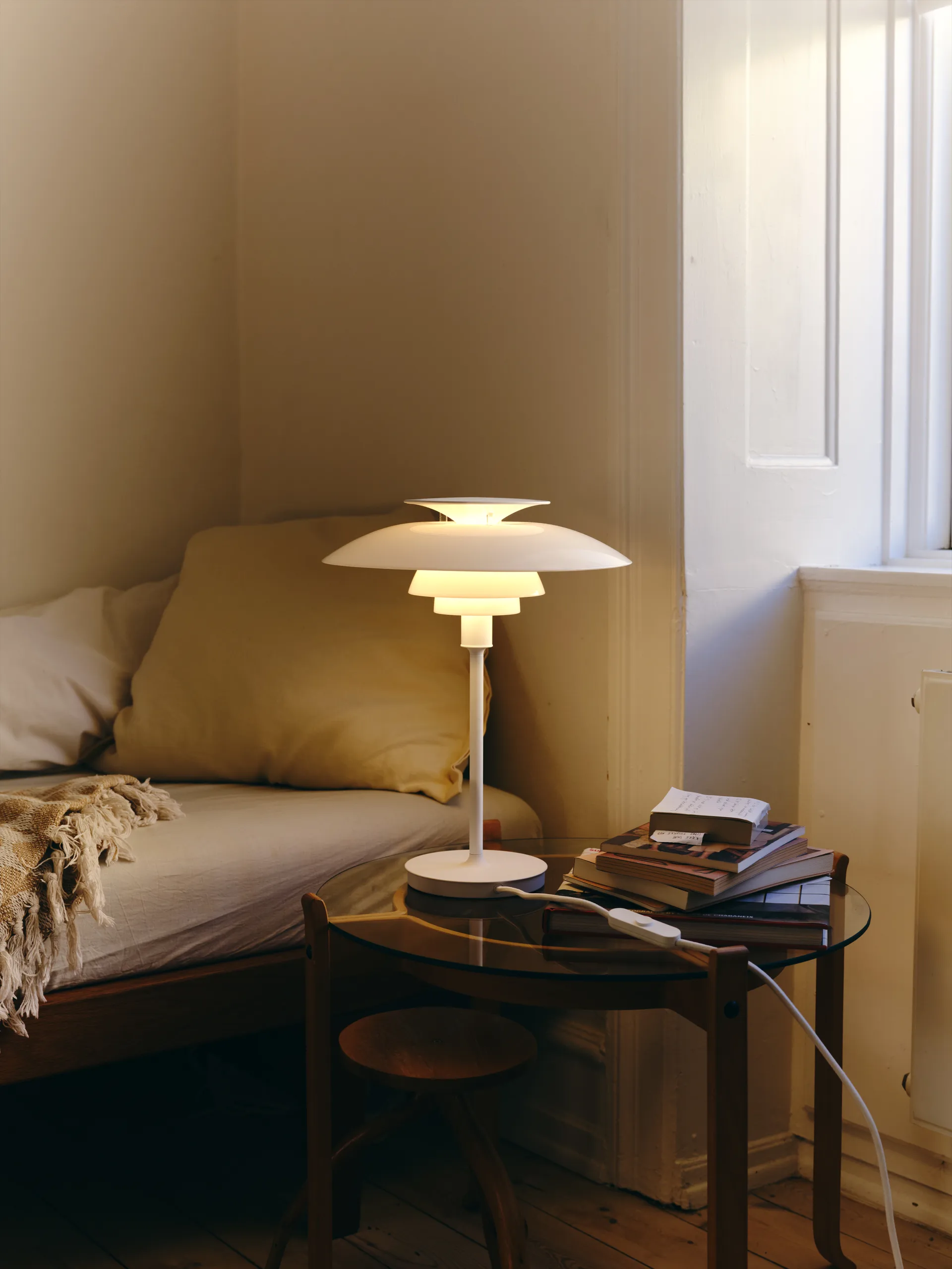 Lampe de table PH 80, Verre opalin blanc, blanc Louis Poulsen