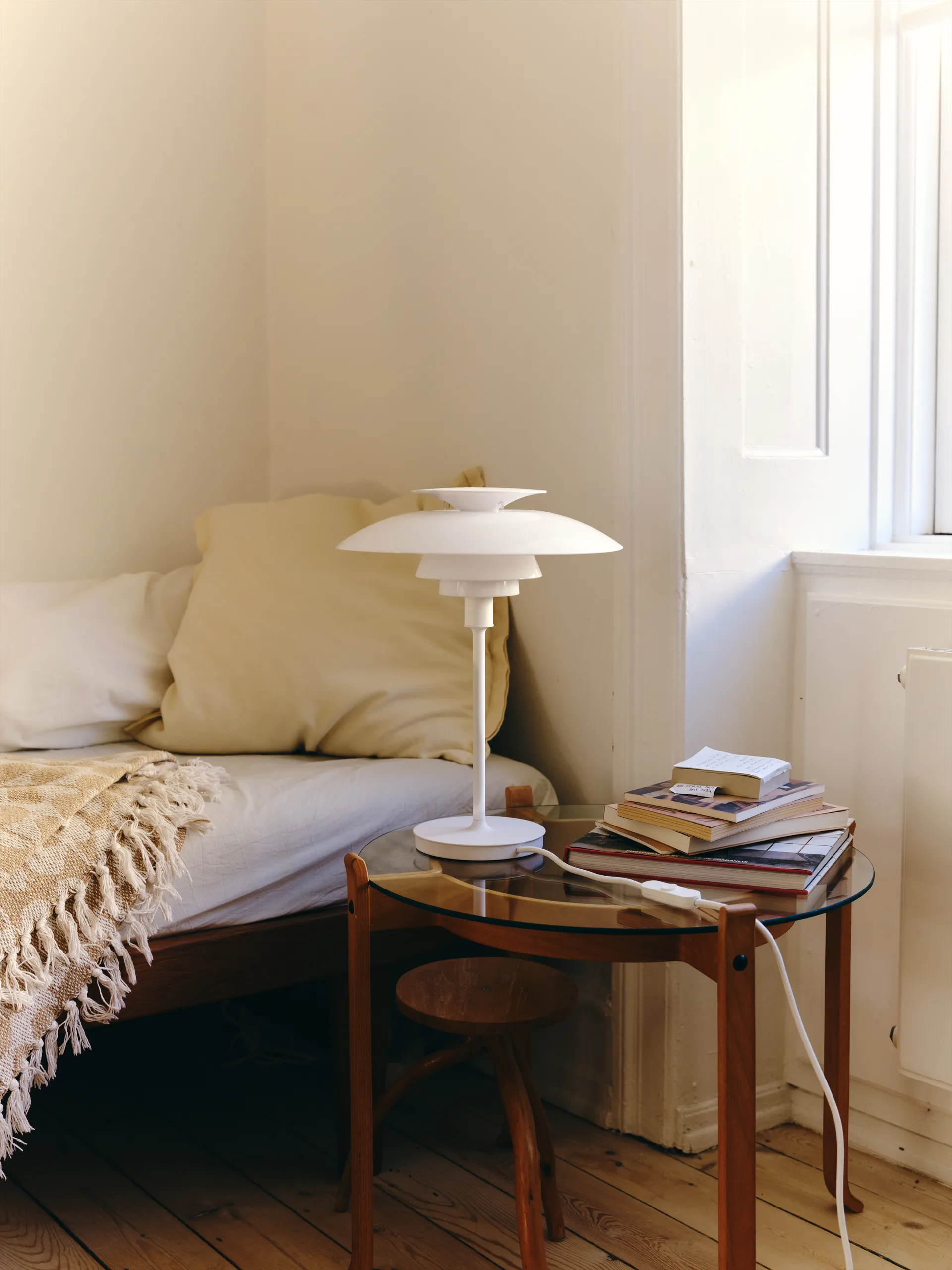 Lampe de table PH 80, Verre opalin blanc, blanc Louis Poulsen