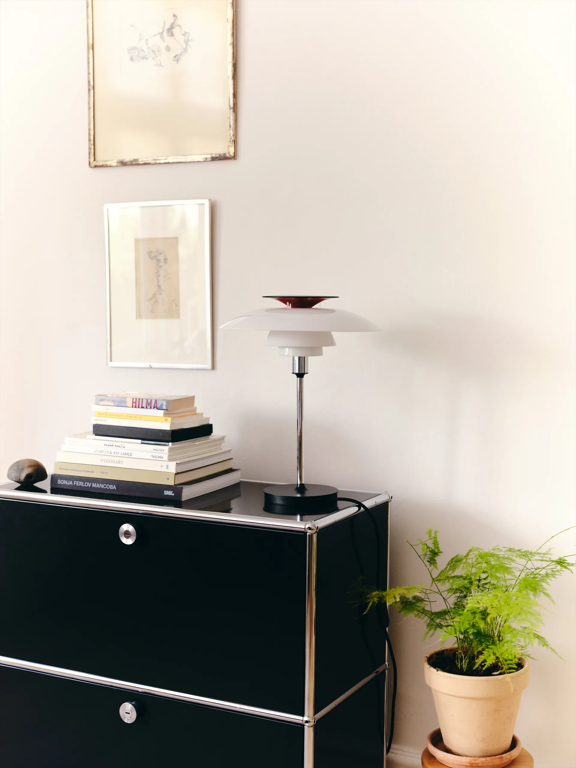 Lampe de table PH 80, Verre opalin blanc, chromé Louis Poulsen