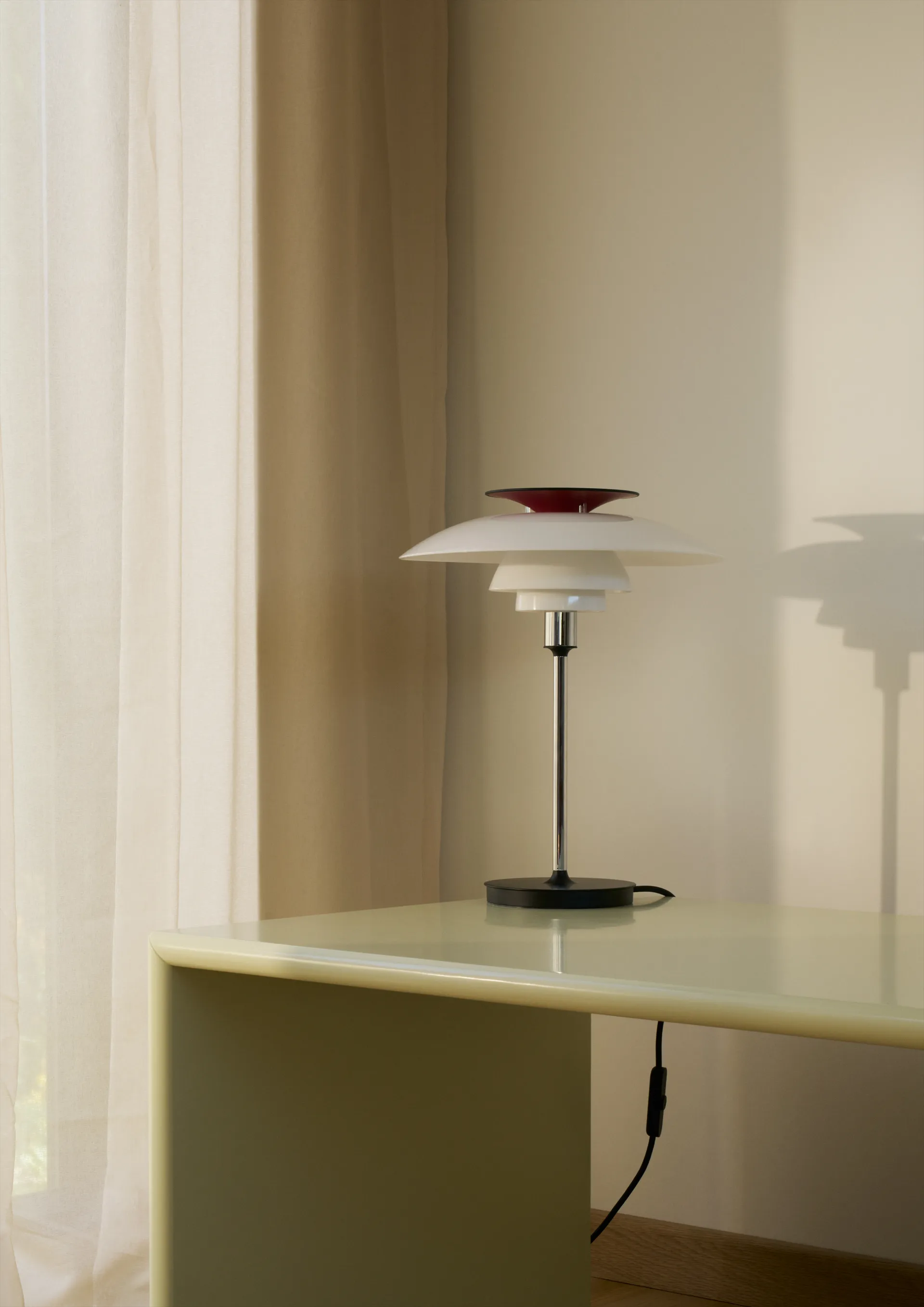 Lampe de table PH 80, Verre opalin blanc, chromé Louis Poulsen