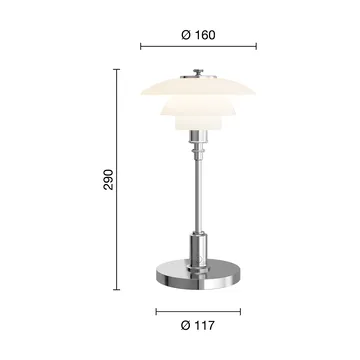 Lampe de table portable PH 1/1 - Chromé - Louis Poulsen