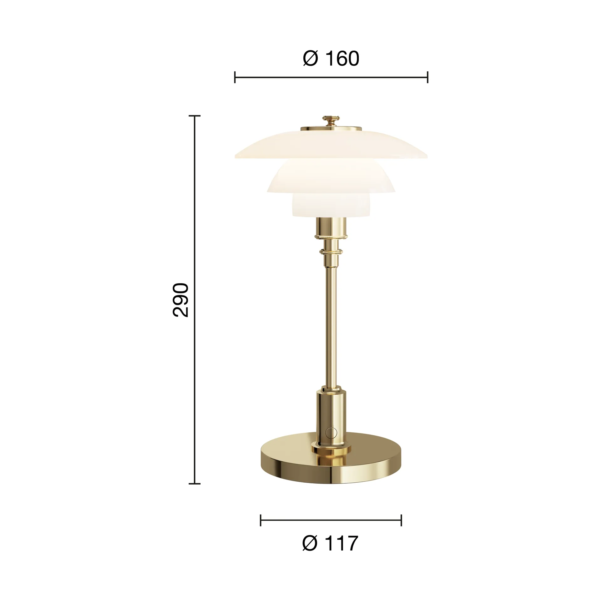 Lampe de table portable PH 1/1, Plaqué en laiton Louis Poulsen