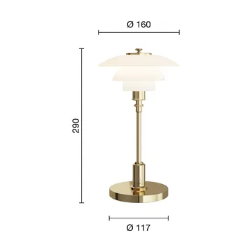 Lampe de table portable PH 1/1 - Plaqué en laiton - Louis Poulsen