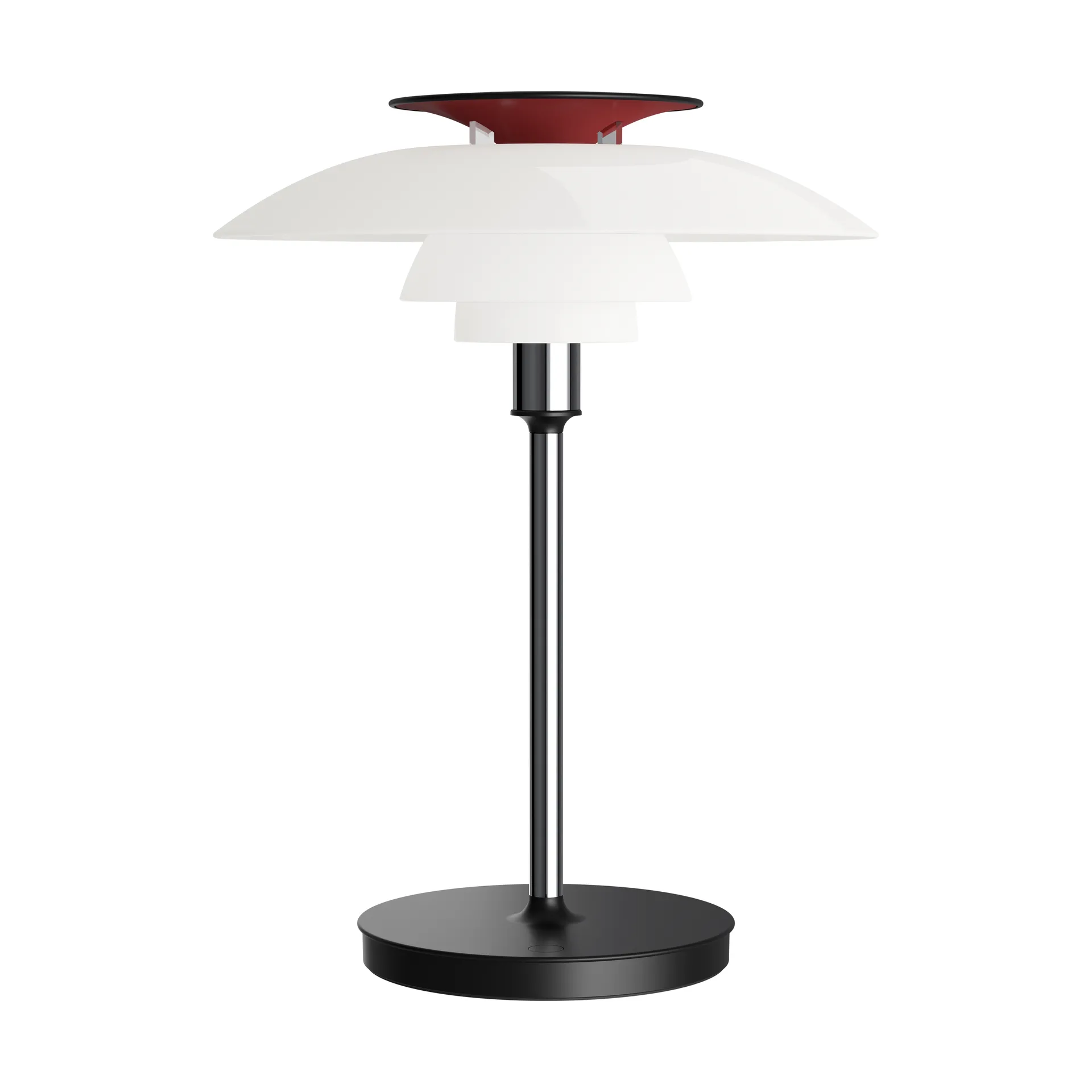 Lampe de table portable PH 80, Verre opalin blanc, chromé Louis Poulsen