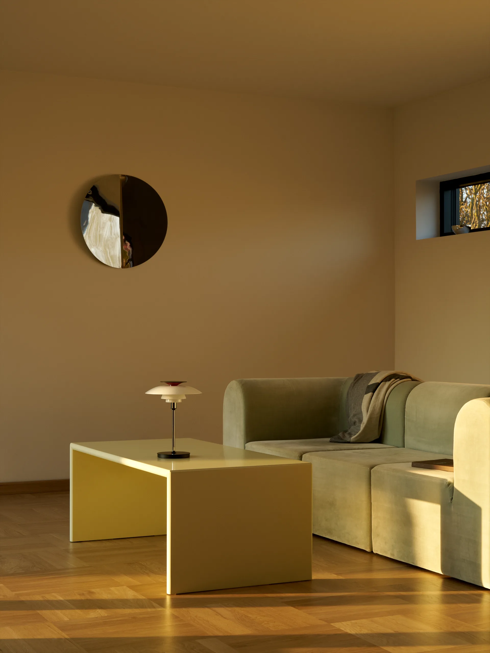 Lampe de table portable PH 80, Verre opalin blanc, chromé Louis Poulsen