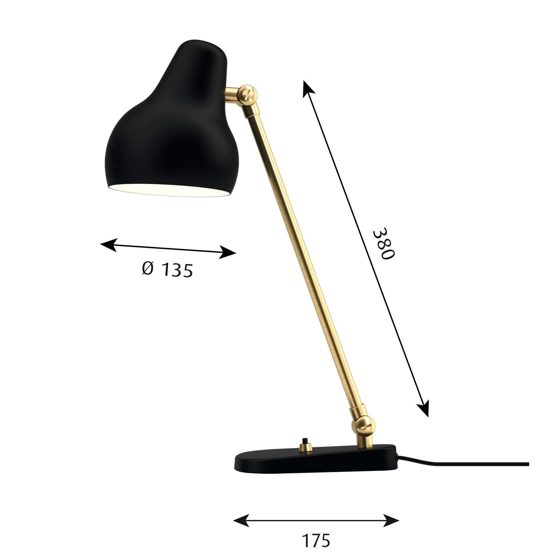 Lampe de table VL38, Noir Louis Poulsen