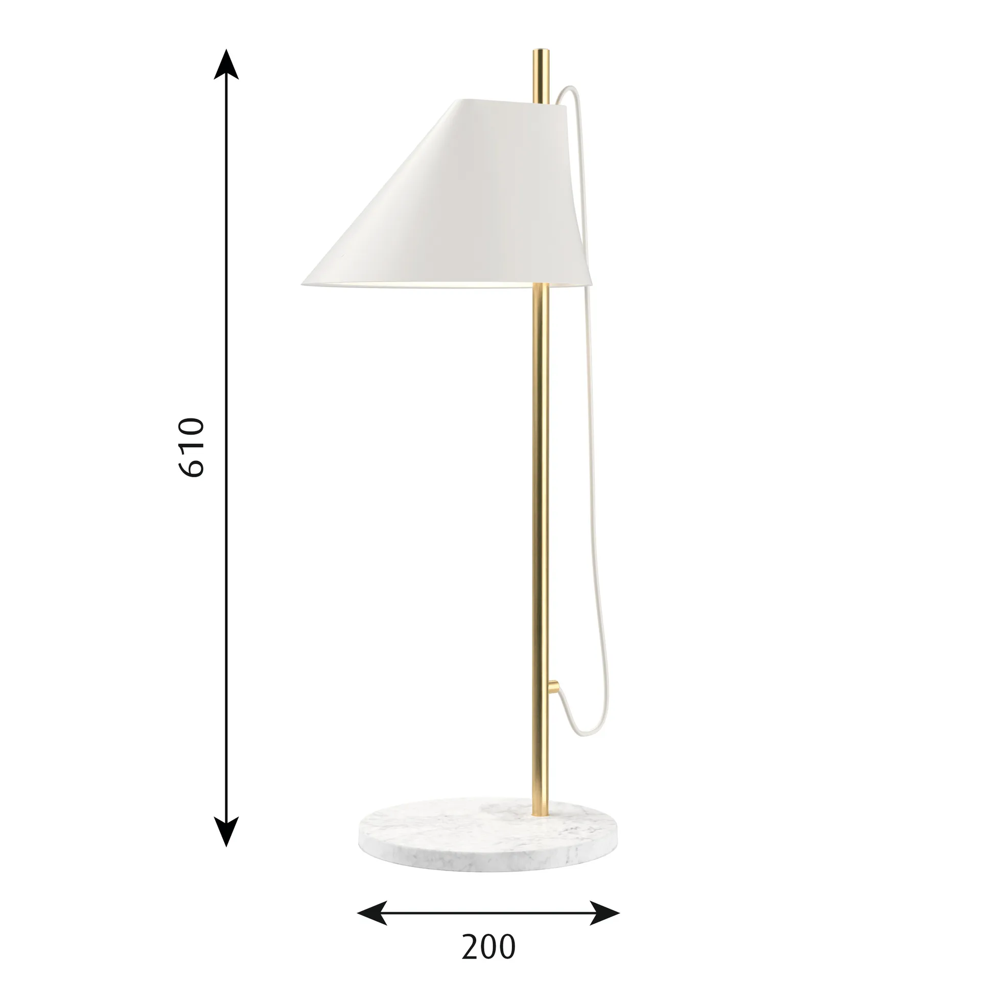 Lampe de table Yuh, Blanc-Laiton Louis Poulsen