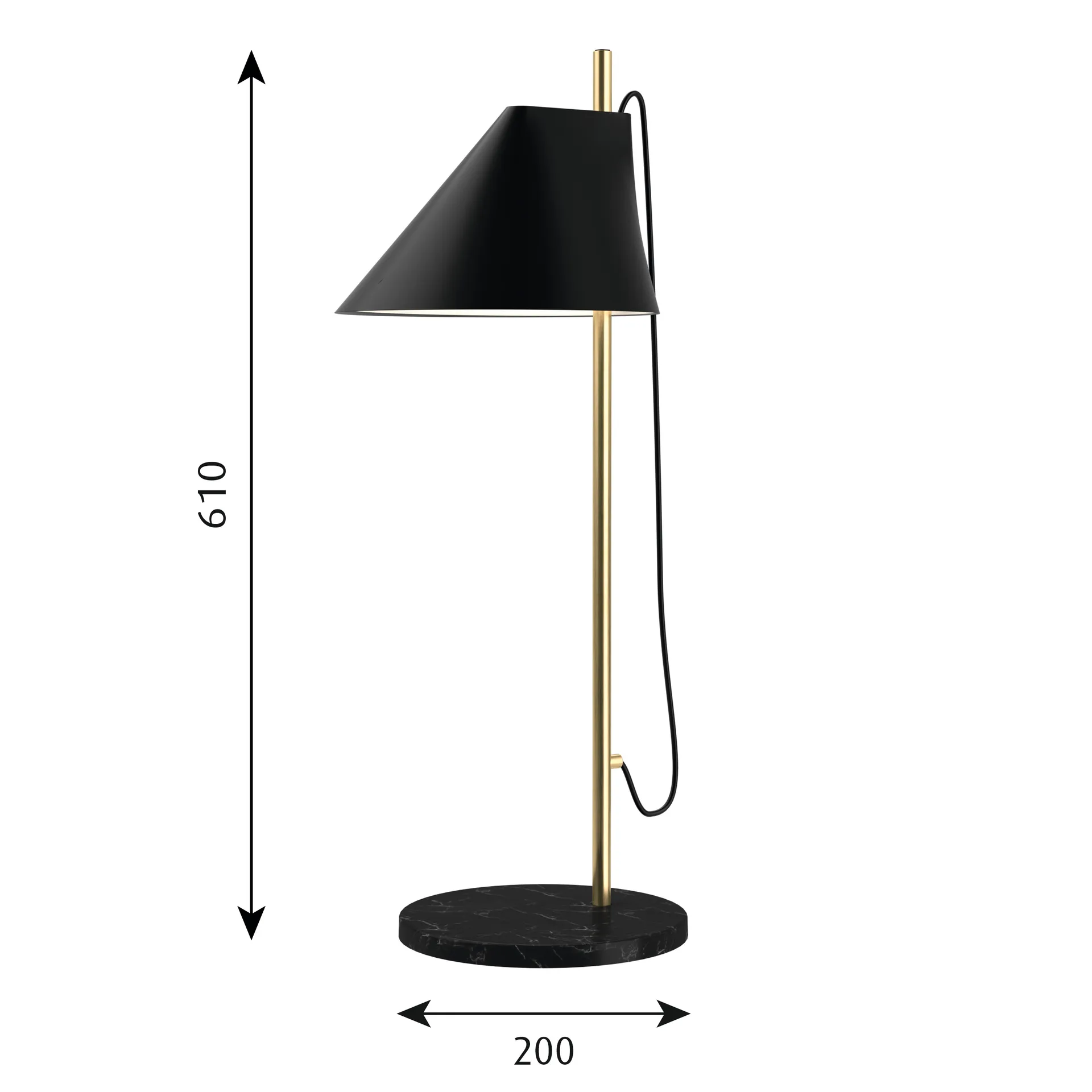 Lampe de table Yuh, Noir-Laiton Louis Poulsen