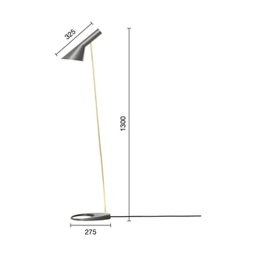 Lampe sur pied AJ - Brass-warm grey - Louis Poulsen