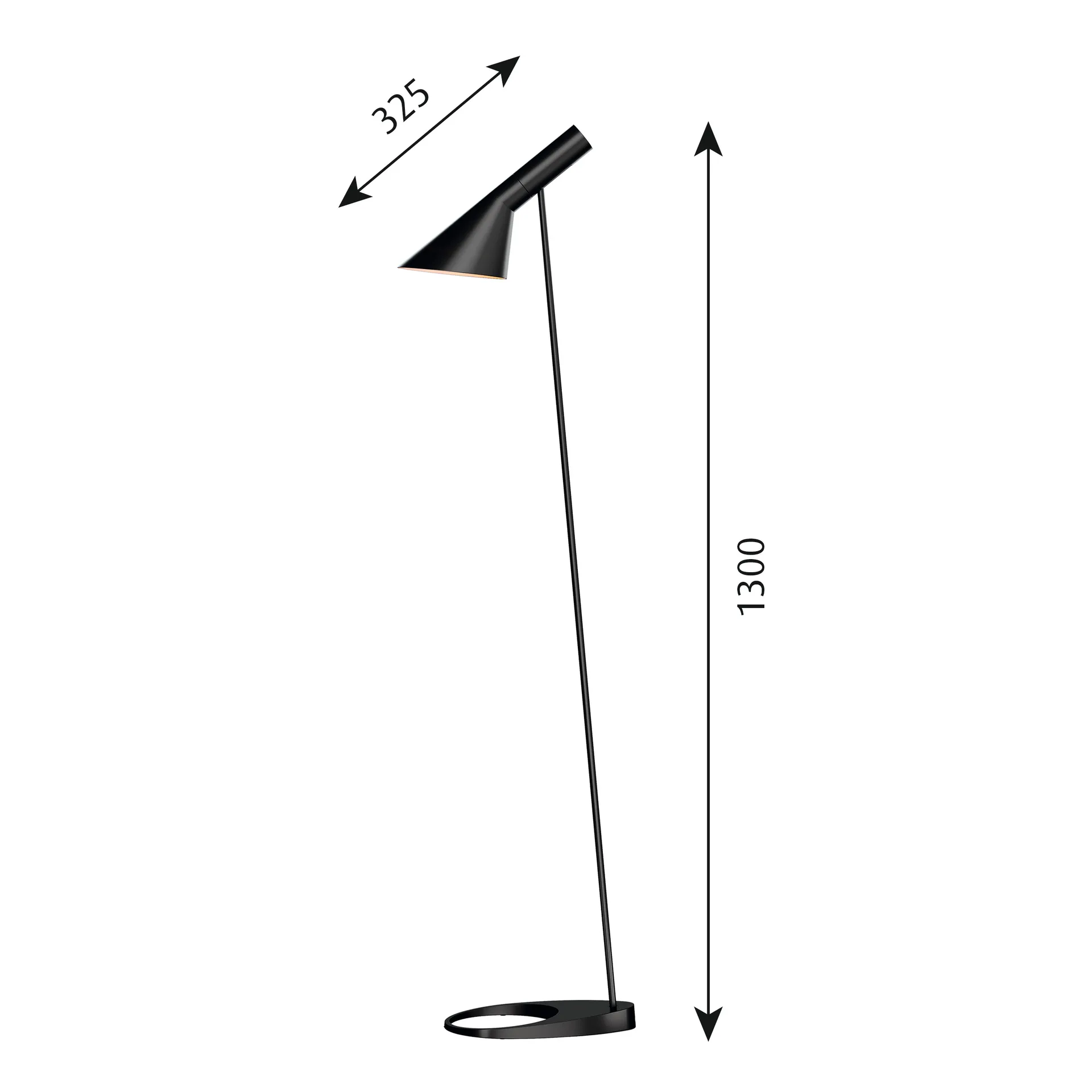 Lampe sur pied AJ, Noir Louis Poulsen