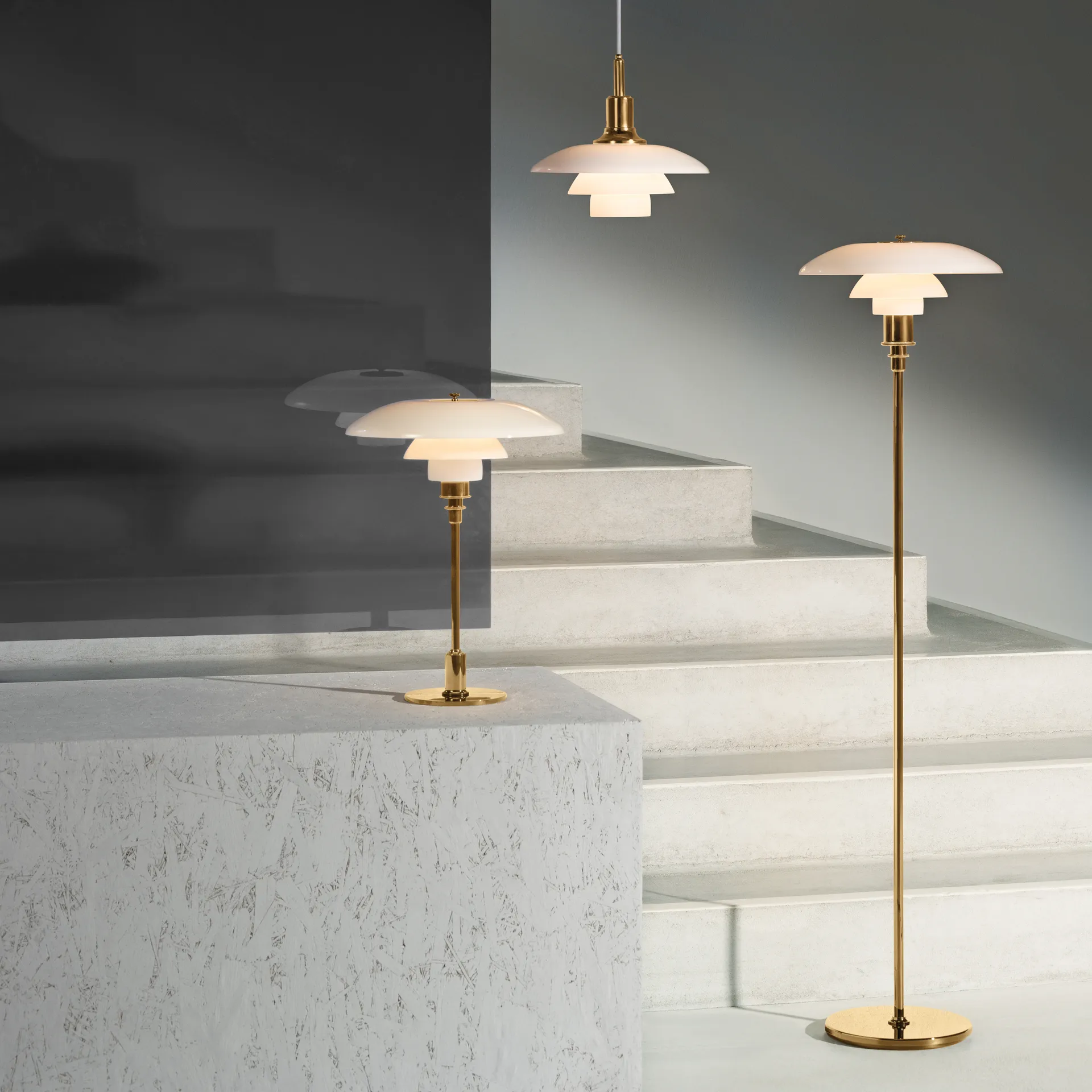 Lampe sur pied PH 3½-2½, Laiton Louis Poulsen