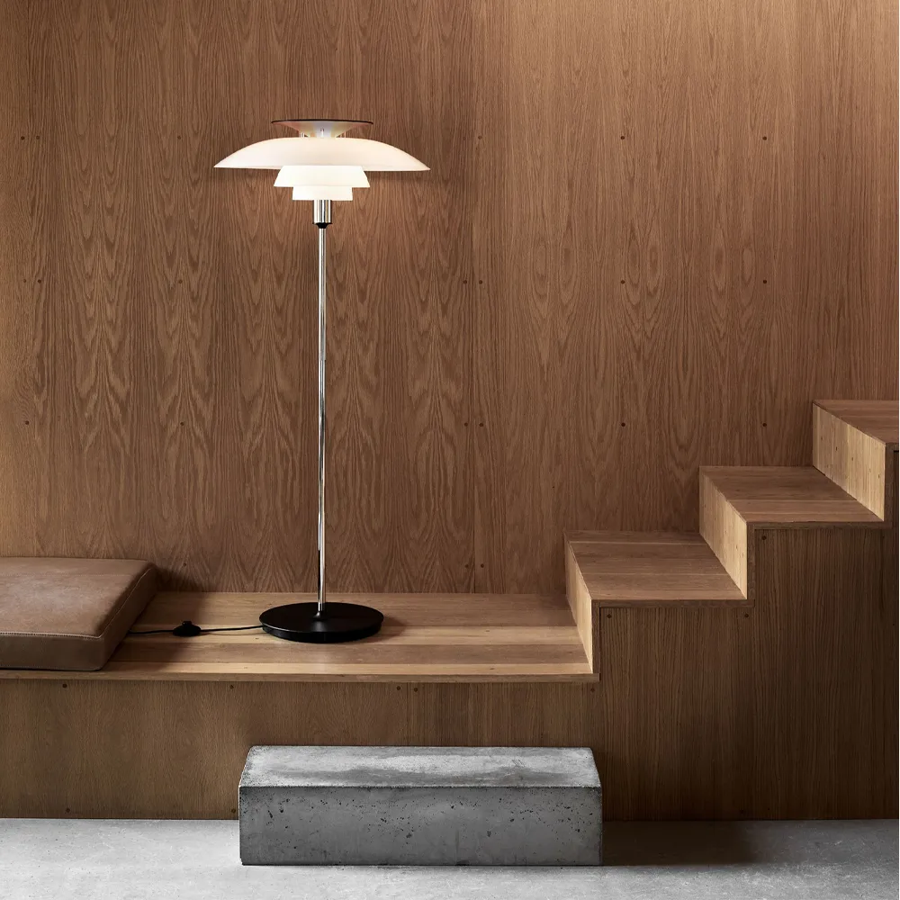 Lampe sur pied PH 80, Blanc-verre blanc opale Louis Poulsen