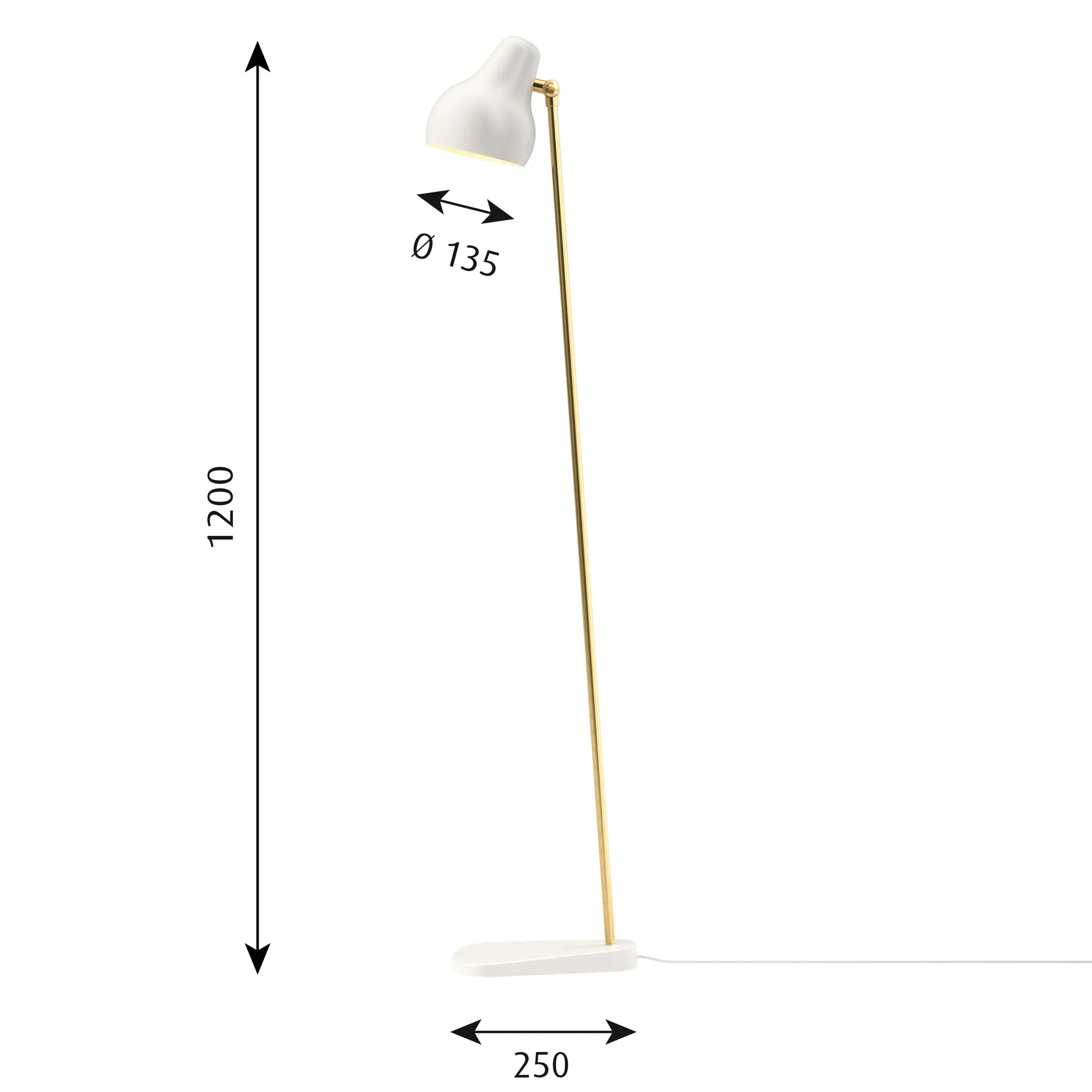 Lampe sur pied VL38, Blanc Louis Poulsen