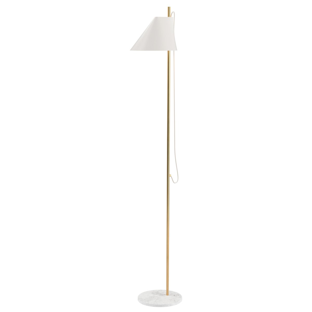 Louis Poulsen Lampe sur pied Yuh Blanc-Laiton | Design Scandinave | Lampes sur pieds | Doré