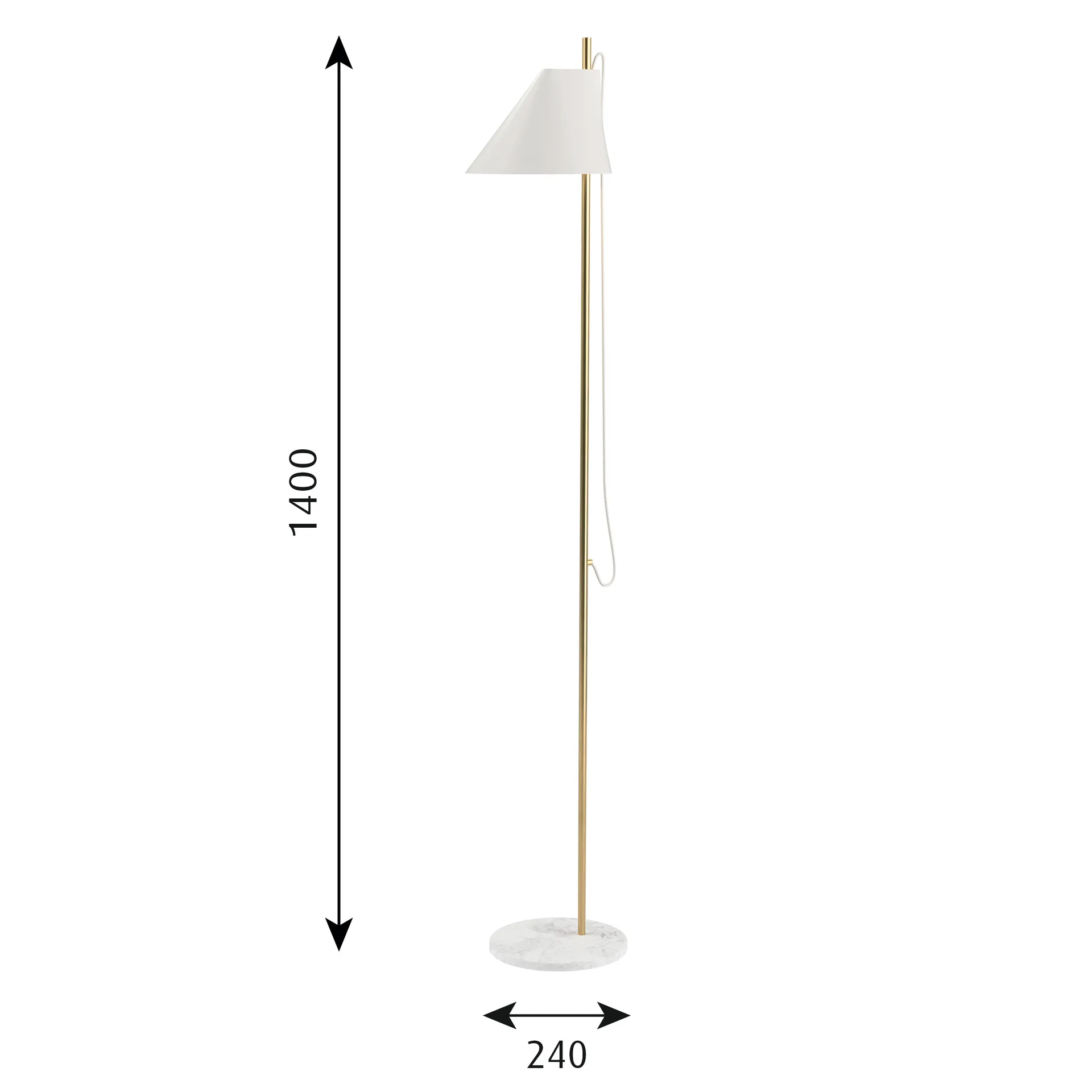 Lampe sur pied Yuh, Blanc-Laiton Louis Poulsen