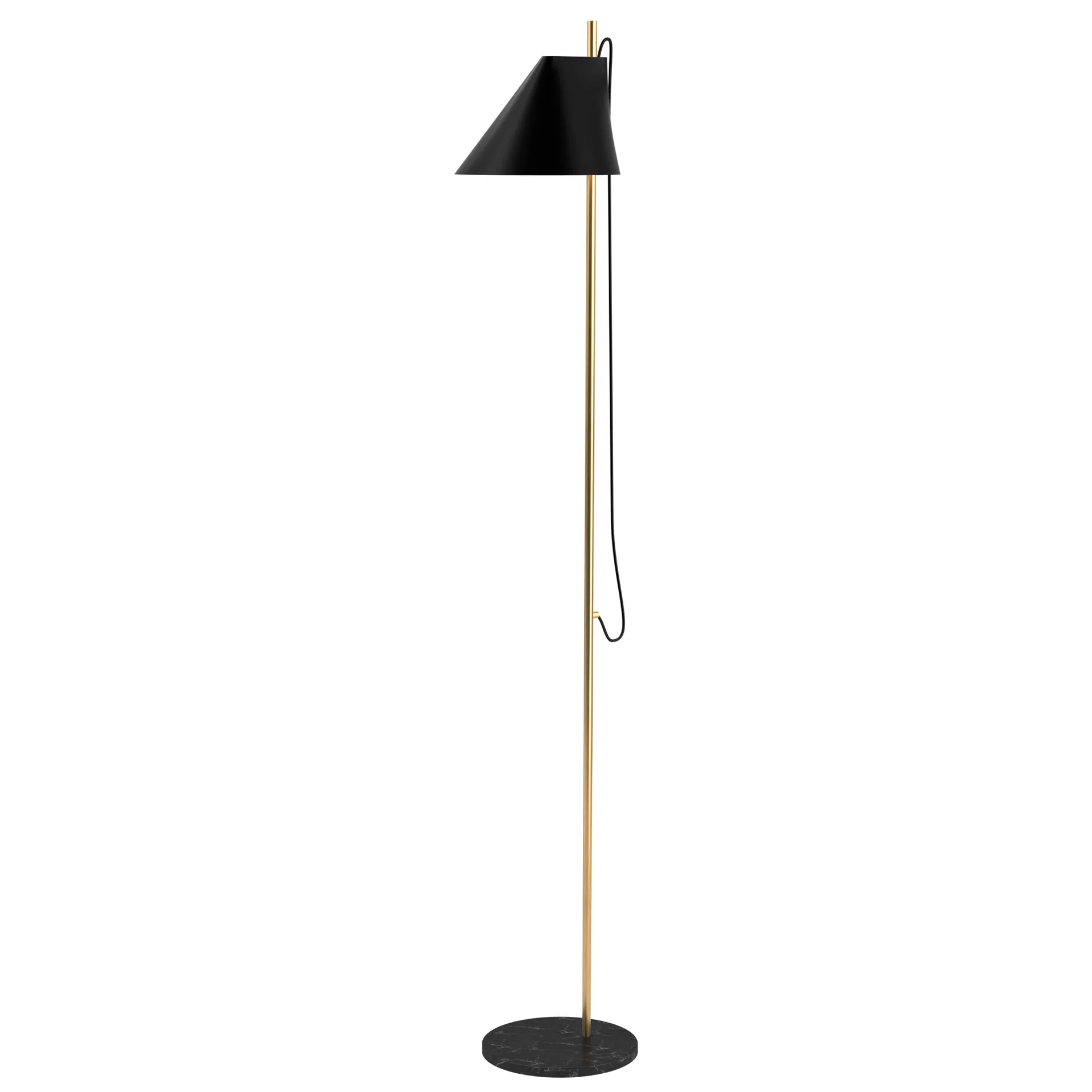 Lampe sur pied Yuh, Noir-Laiton Louis Poulsen