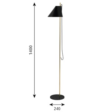 Lampe sur pied Yuh - Noir-Laiton - Louis Poulsen