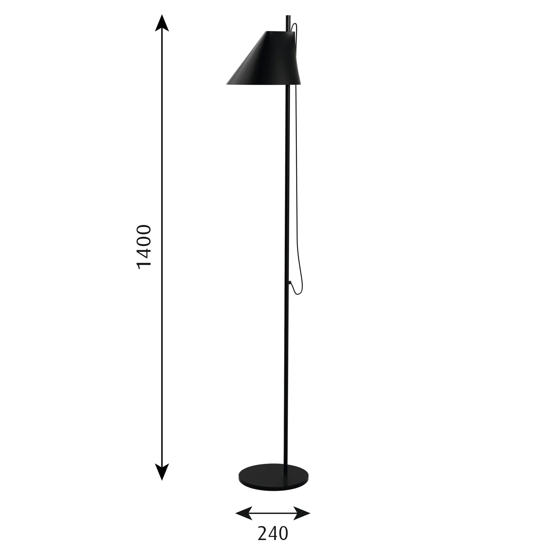 Lampe sur pied Yuh, Noir Louis Poulsen