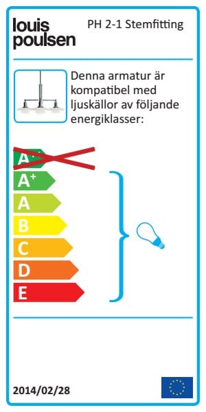 Lustre PH 2/1, Chromé brillant Louis Poulsen