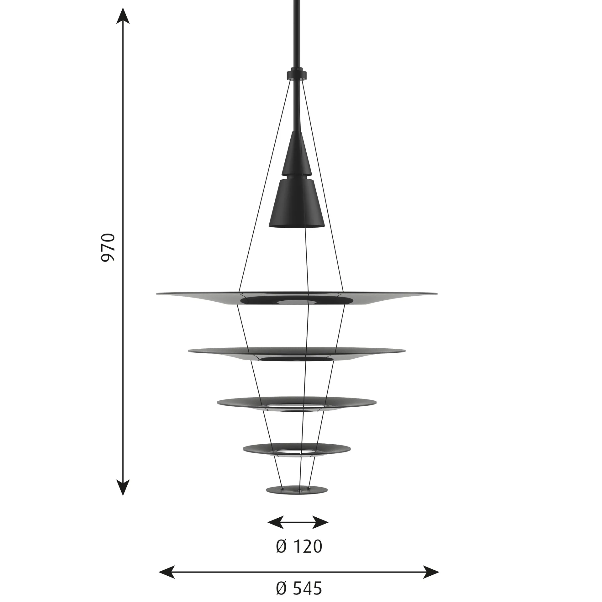 Suspension Enigma 545, Noir Louis Poulsen