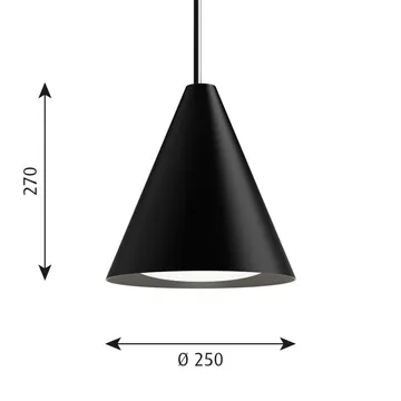 Suspension Keglen Ø25 cm - Noir - Louis Poulsen