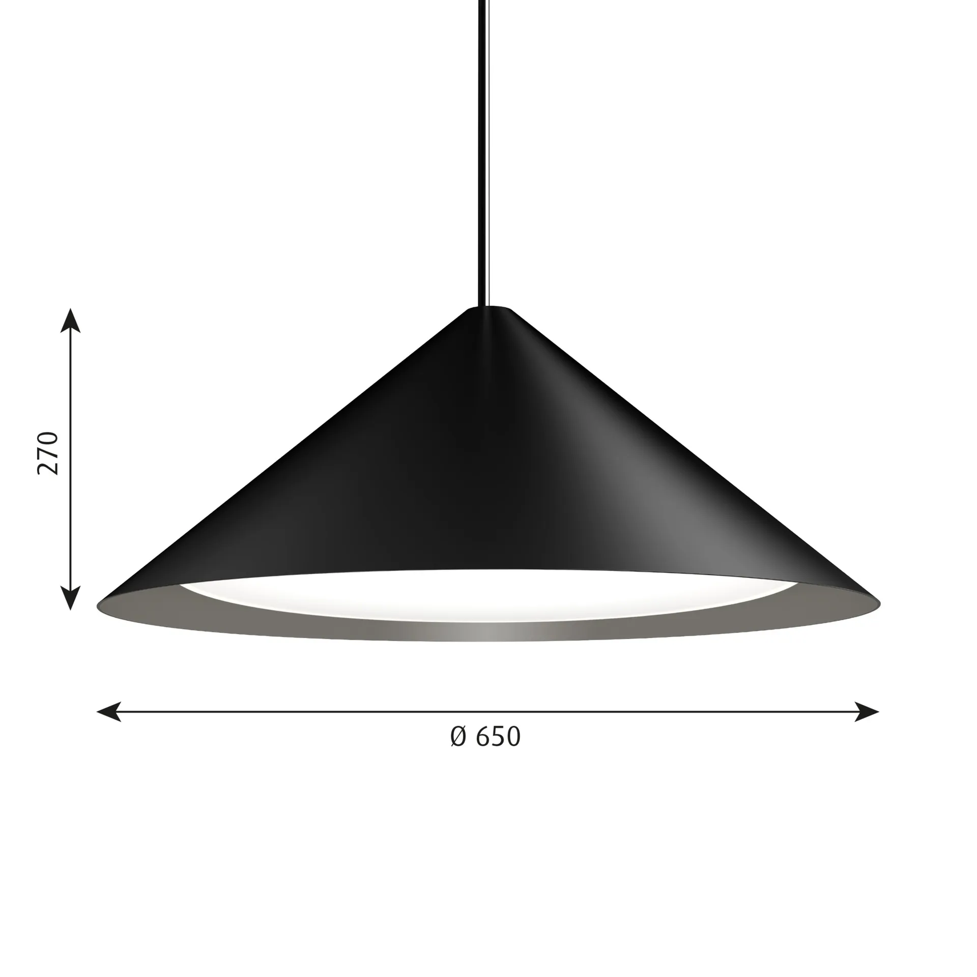Suspension Keglen Ø65 cm, Noir Louis Poulsen