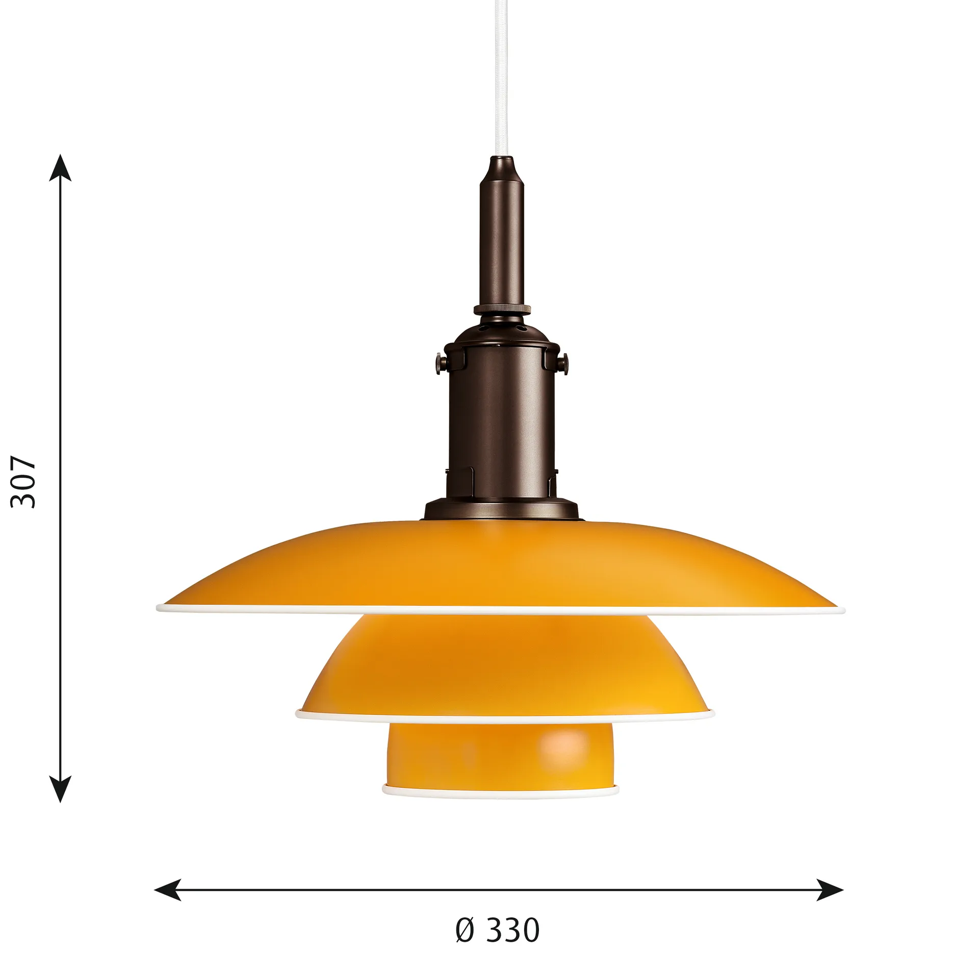 Suspension PH 3½-3, Jaune Louis Poulsen