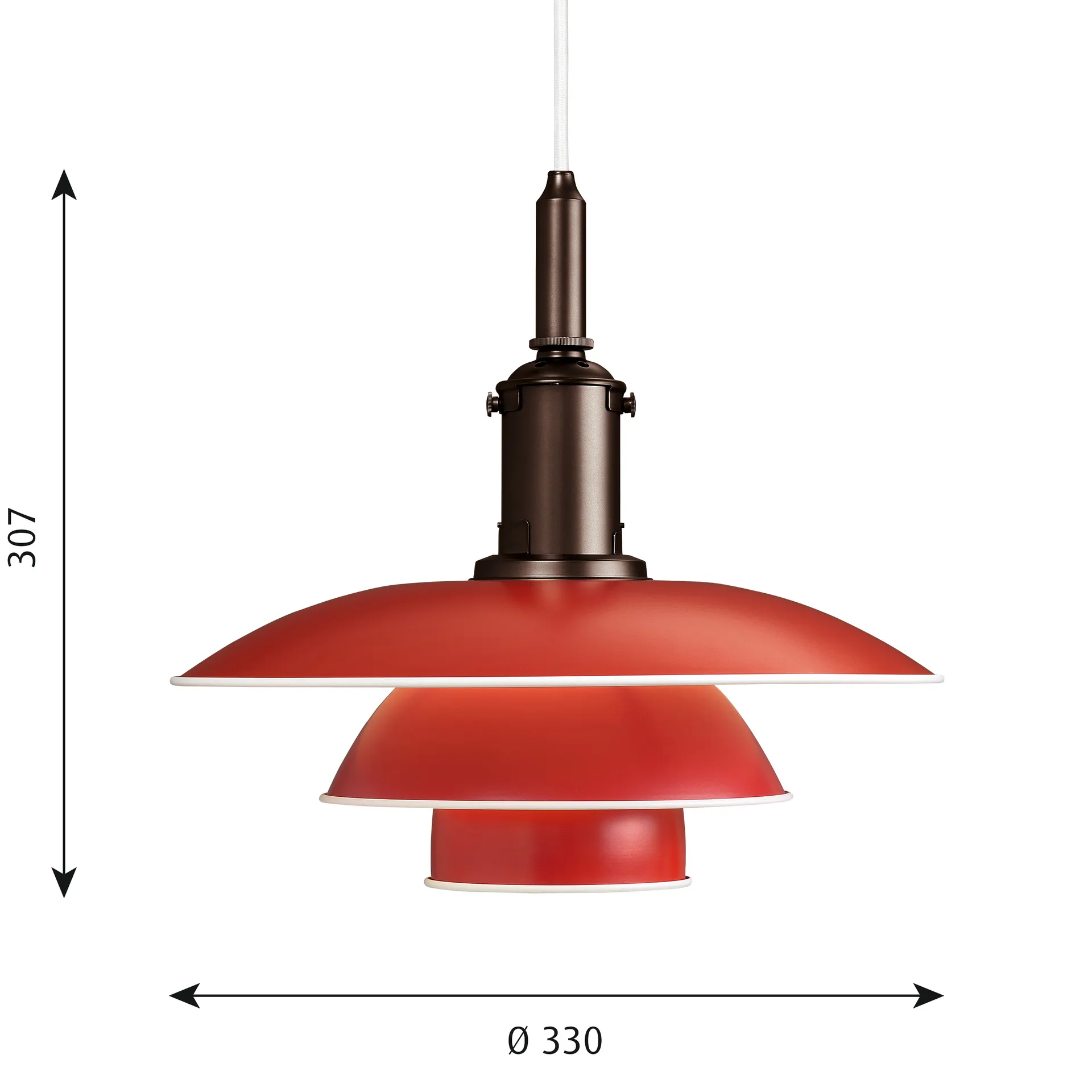Suspension PH 3½-3, Rouge Louis Poulsen