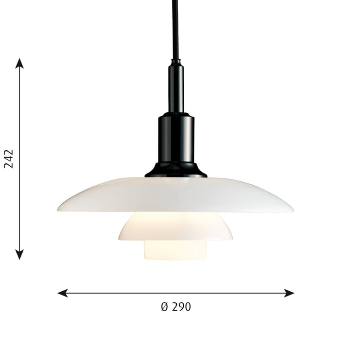 Suspension PH 3/2, Noir Louis Poulsen
