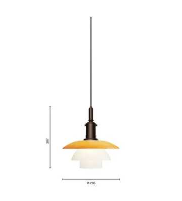 Suspension PH 3/3 Centenary Edition - Amber-Opal white - Louis Poulsen