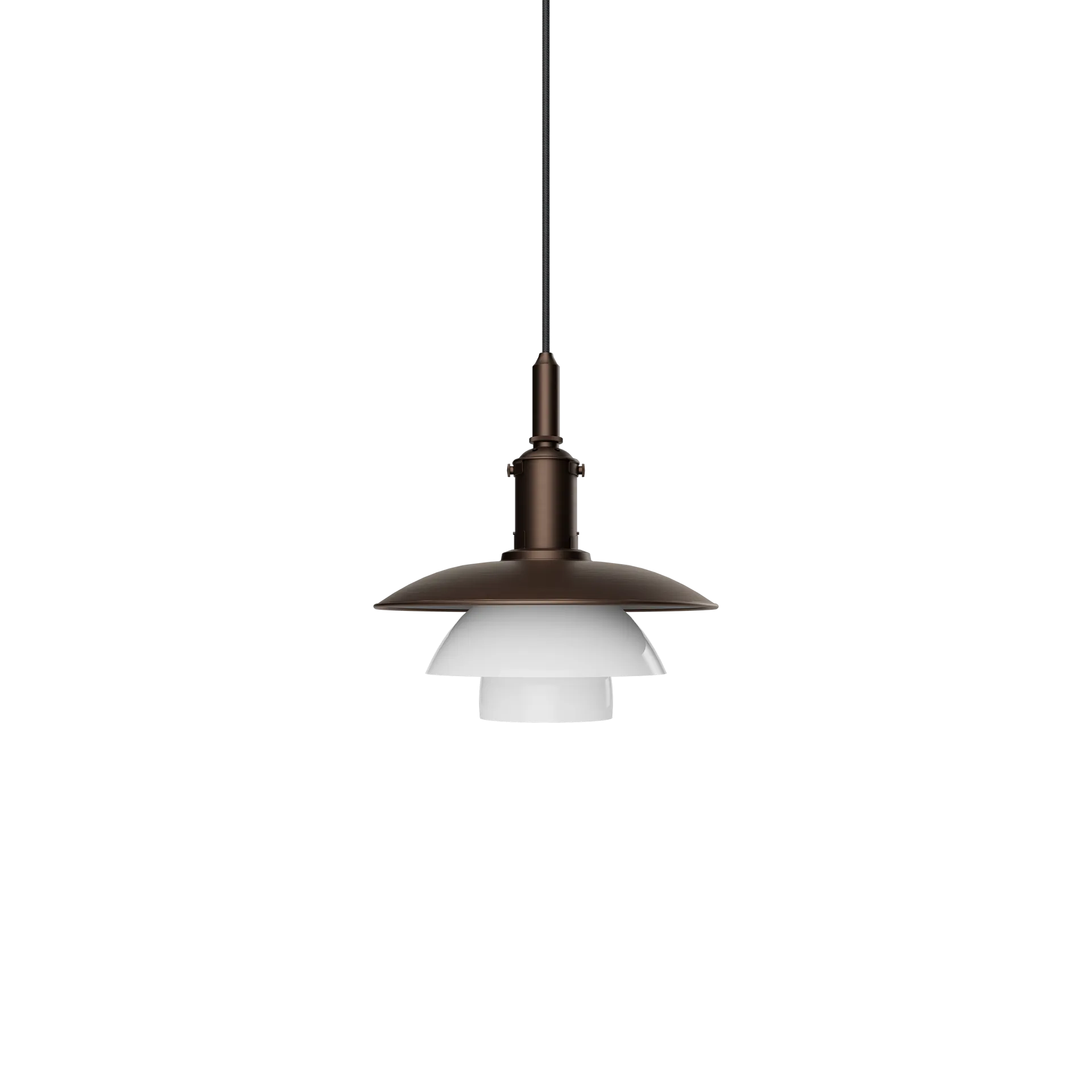 Suspension PH 3/3 Luna, Aged brass-verre opale Louis Poulsen