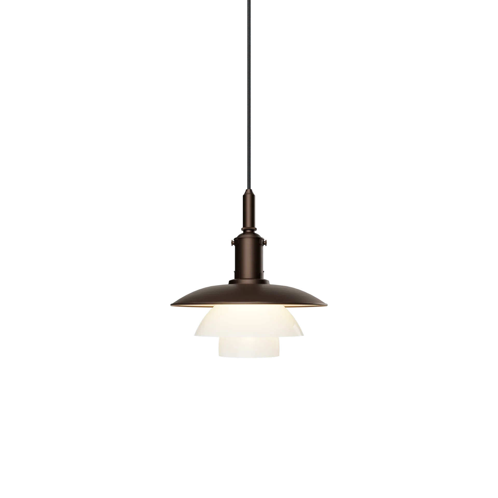 Suspension PH 3/3 Luna, Aged brass-verre opale Louis Poulsen
