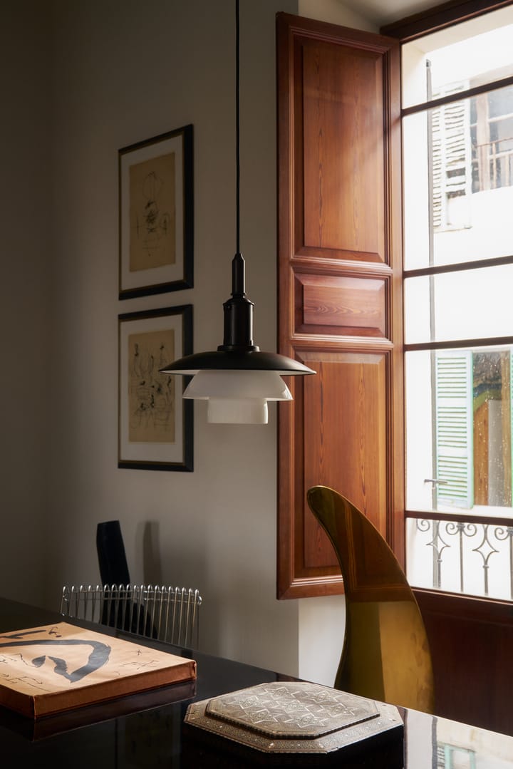 Suspension PH 3/3 Luna, Aged brass-verre opale Louis Poulsen