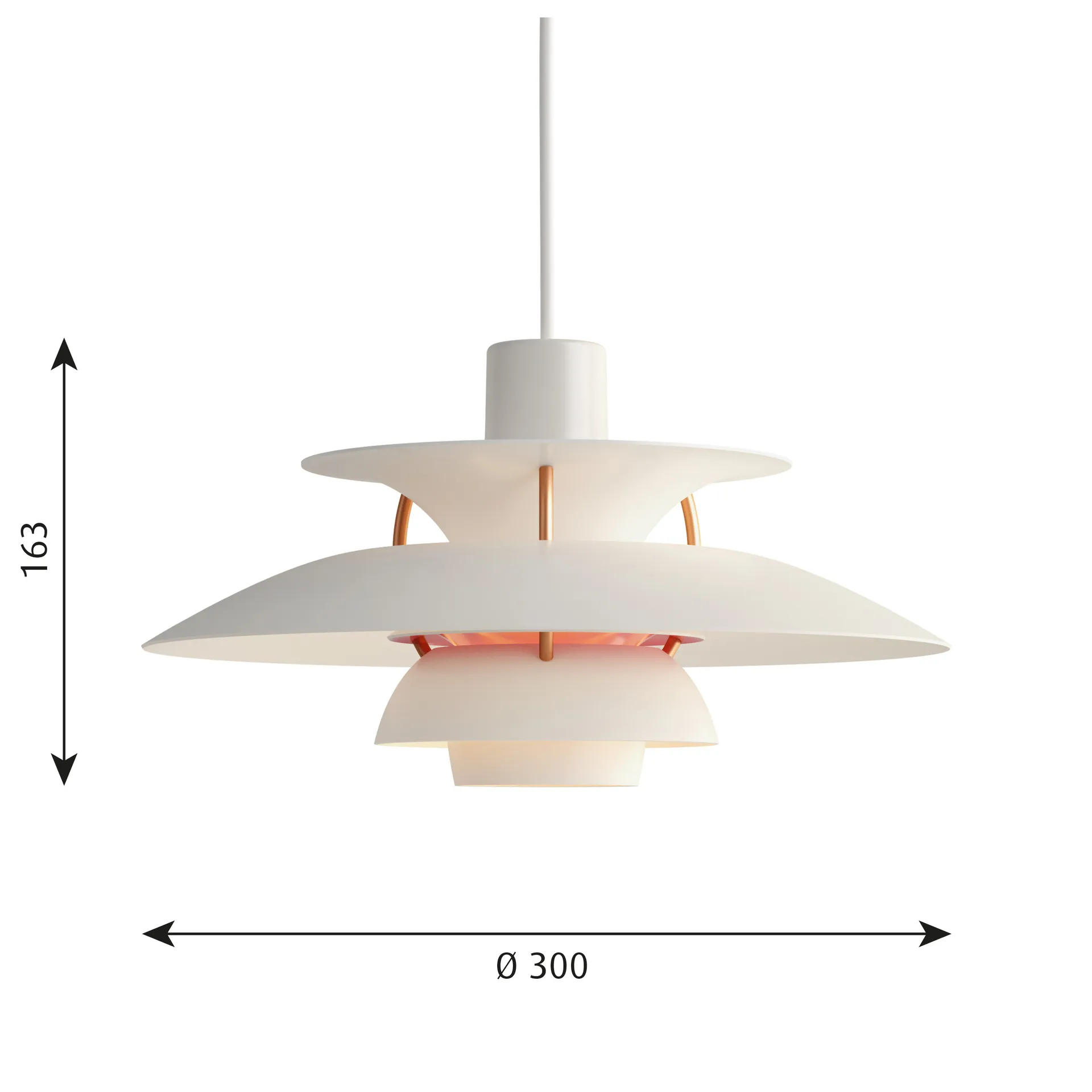 Suspension PH 5, Ø300, Blanc moderne Louis Poulsen