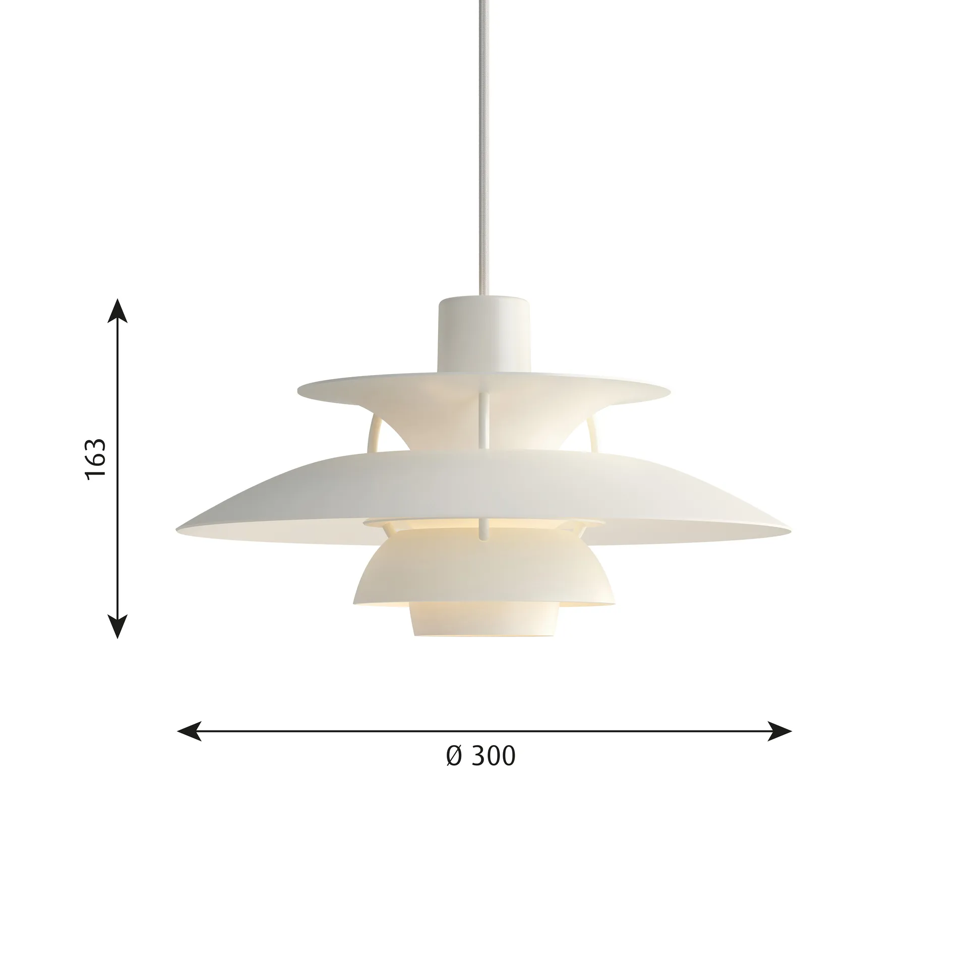 Suspension PH 5, Ø300, Blanc Louis Poulsen
