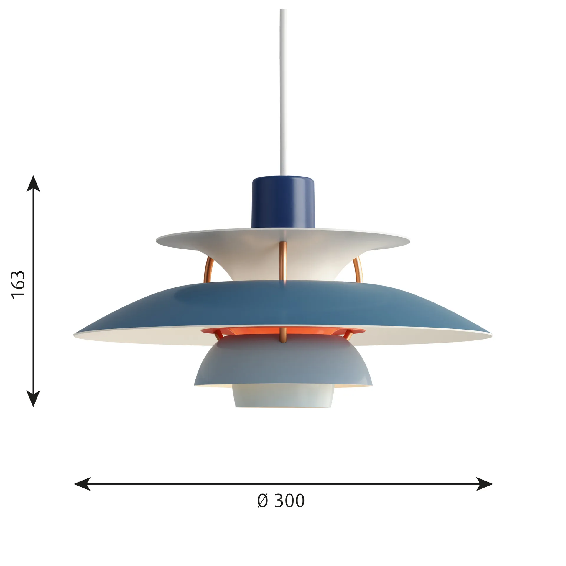 Suspension PH 5, Ø300, Bleu Louis Poulsen