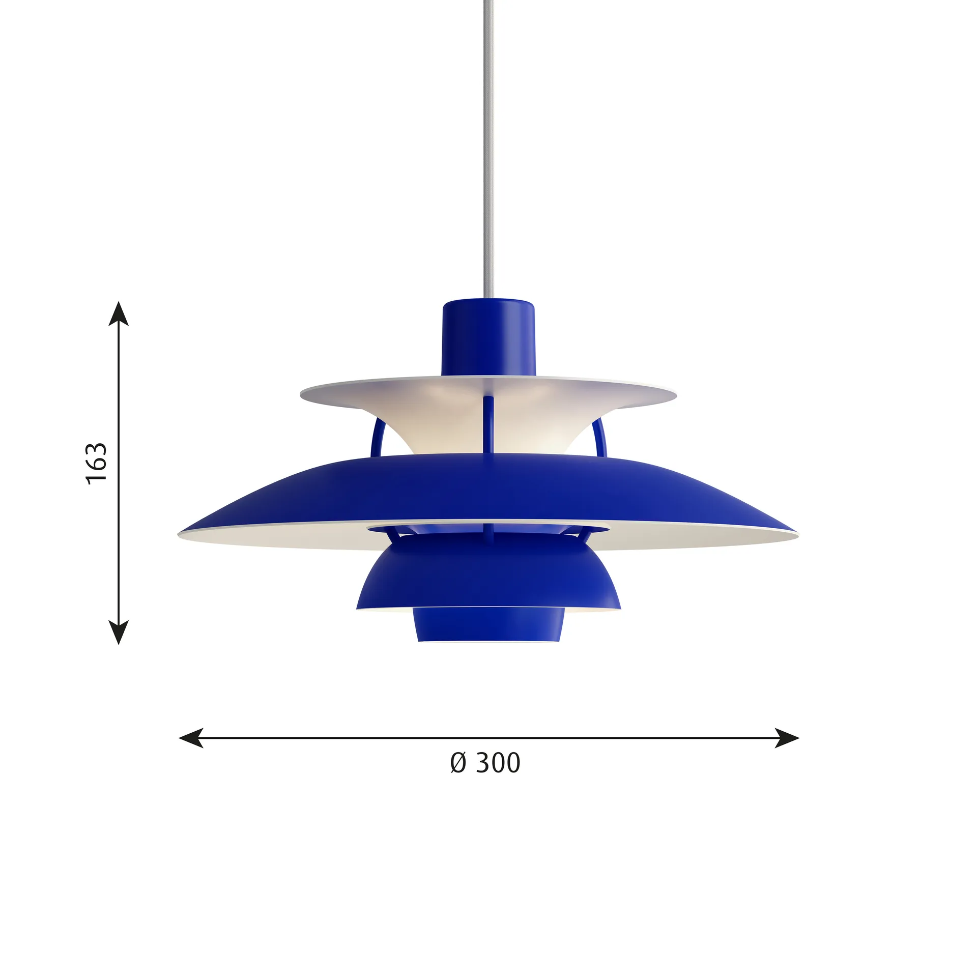 Suspension PH 5, Ø300, Bleu Louis Poulsen