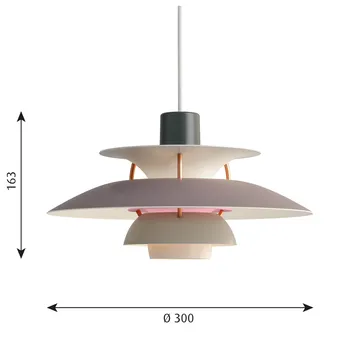 Suspension PH 5 - Ø300, Gris - Louis Poulsen