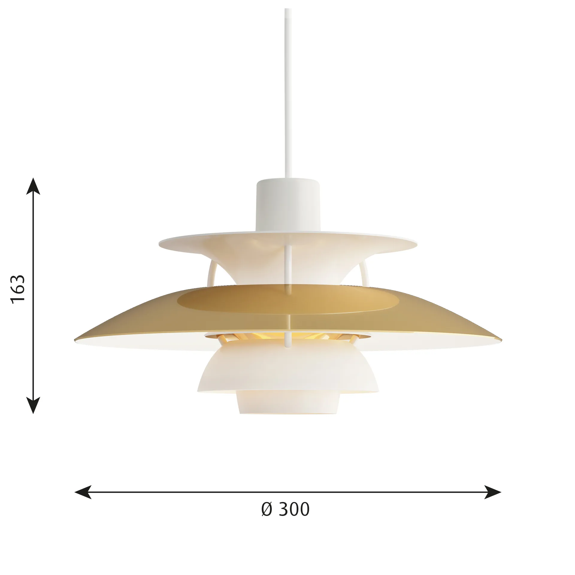 Suspension PH 5, Ø300, Laiton Louis Poulsen