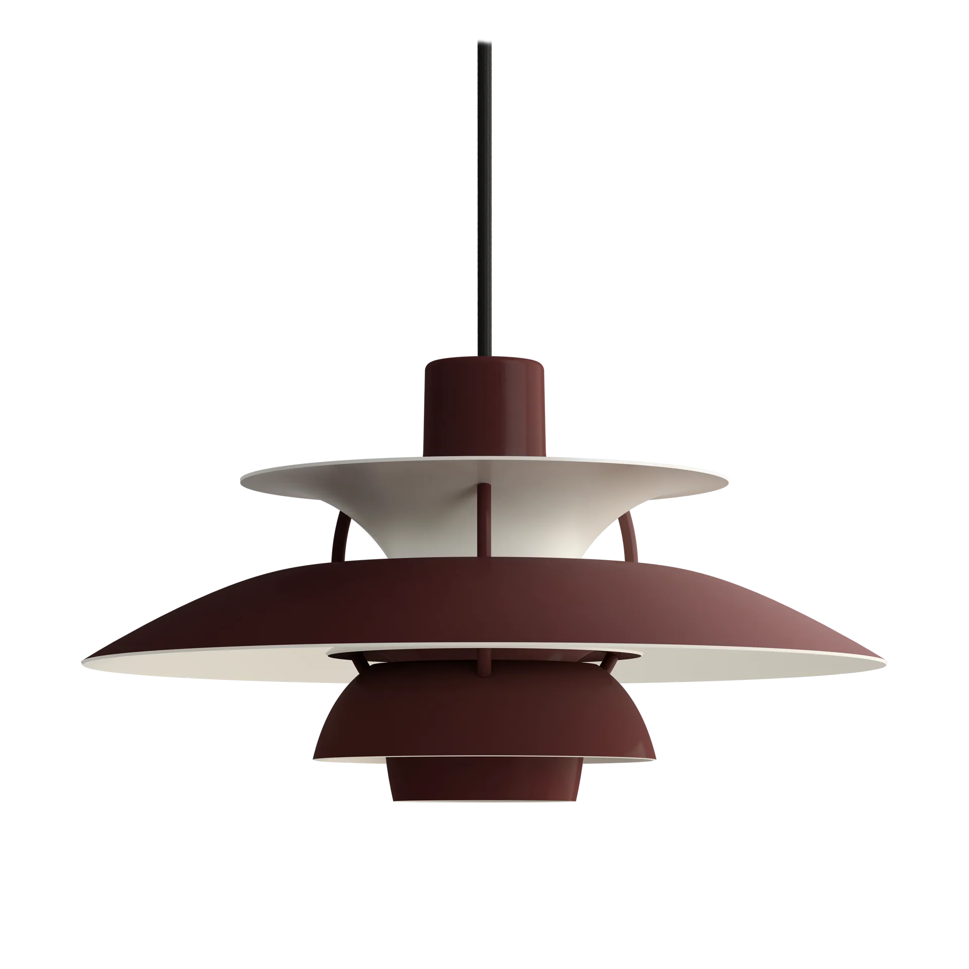 Suspension PH 5, Ø300, Monochrom burgundy Louis Poulsen