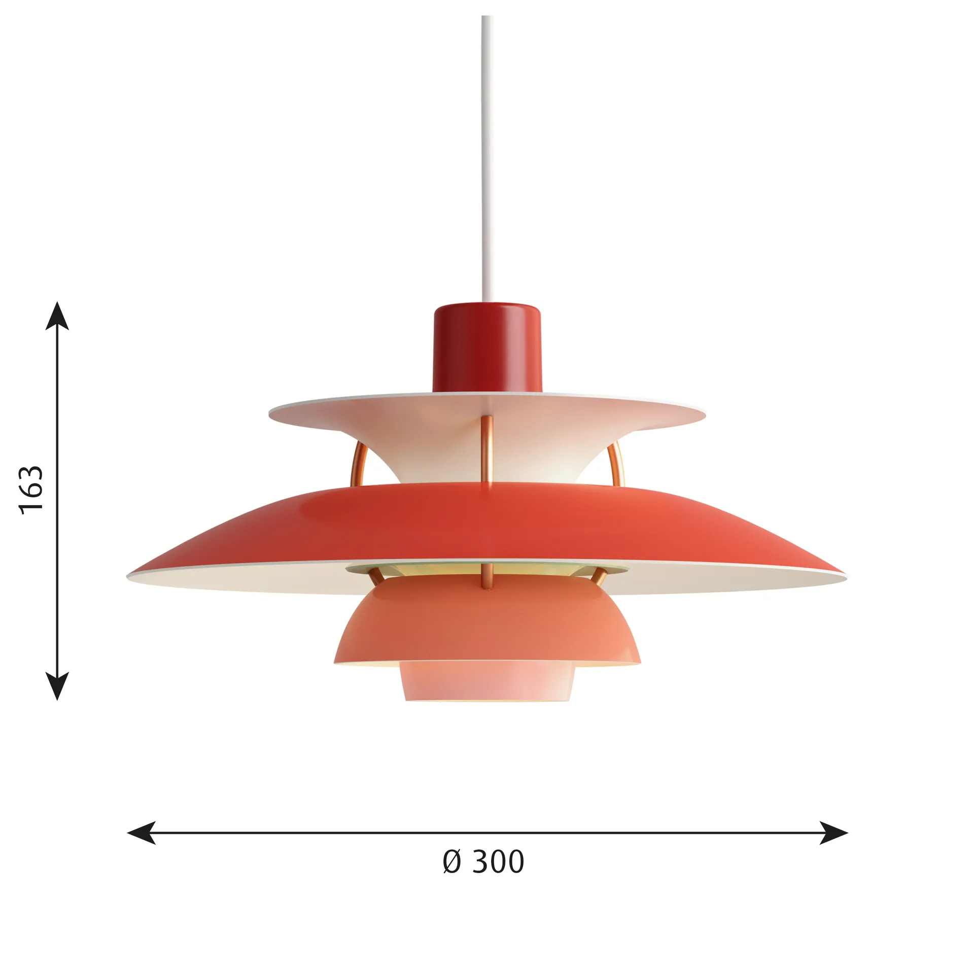 Suspension PH 5, Ø300, Rouge Louis Poulsen