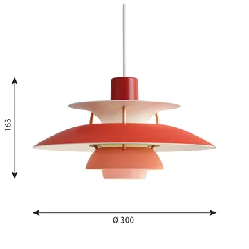 Suspension PH 5 - Ø300, Rouge - Louis Poulsen